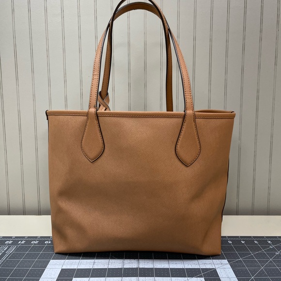 Michael Kors Brown Tote Bag With Zip Clutch Saige Reversible Shoulder Bag - Picture 3 of 16